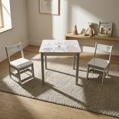 JUST HOME COLLECTION - Set mesa + 2 sillas Animales Multicolor 60x55x60 cm