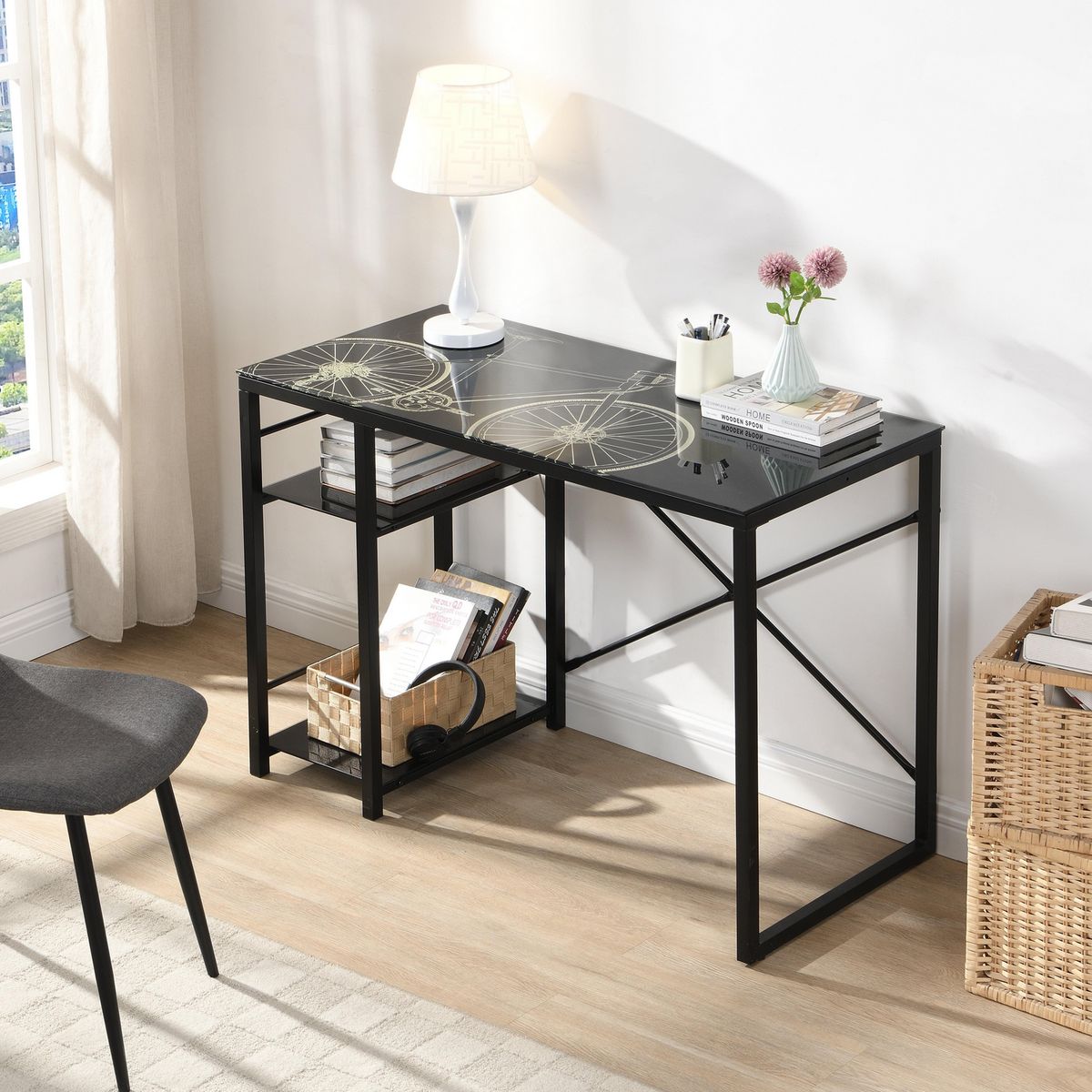 JUST HOME COLLECTION - Escritorio XJH-1501BK Negro 50x76x50 cm