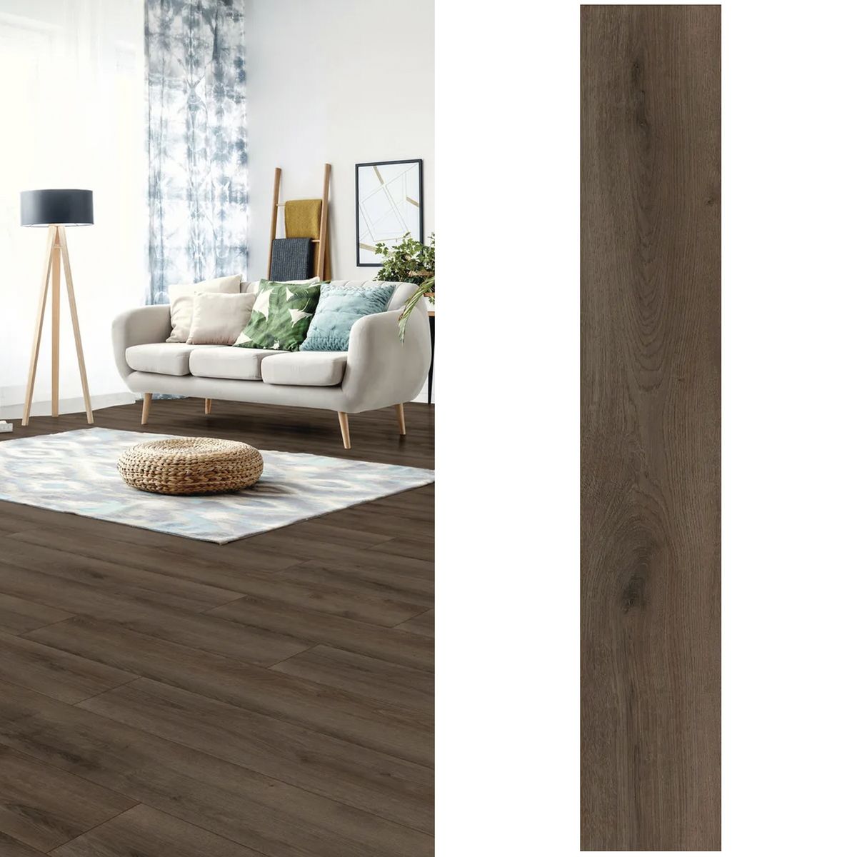 Piso laminado 7 mm Oak Dark Café Oscuro 2.39 m2, marca HOLZTEK - Foto Principal
