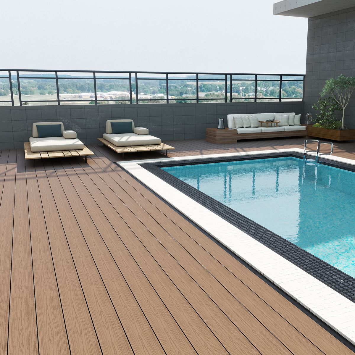 HOLZTEK - Deck 25 mm Café 14.6x290 cm