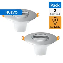 DAIRU - Pack 2 Focos Led Spot Redondo 5 W Plástico Blanco