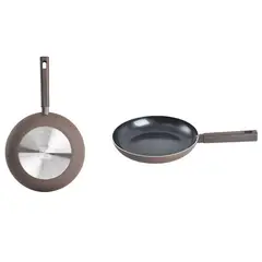 JUST HOME COLLECTION - Juego de Cocina 4 piezas 26/20 cm Aluminio Café/negro