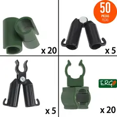 ERGO - Set de 50 conectores clip para tutores