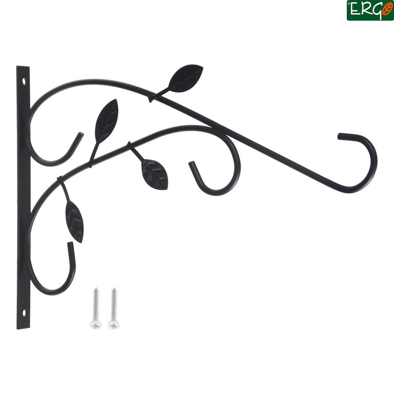 Colgador macetero metal, diseño hojas