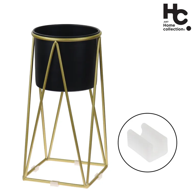 Macetero de Acero 21x47 cm Dorado; Negro