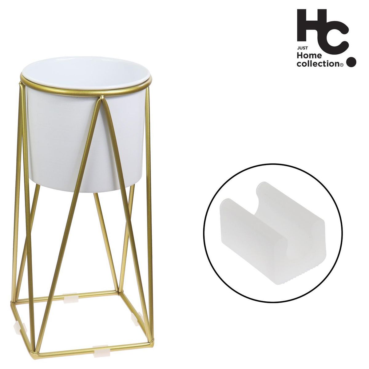 Macetero de Acero 21x47 cm Dorado; Blanco, marca JUST HOME COLLECTION - Foto Principal