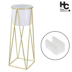 JUST HOME COLLECTION - Macetero de Acero 26x70 cm Dorado; Blanco