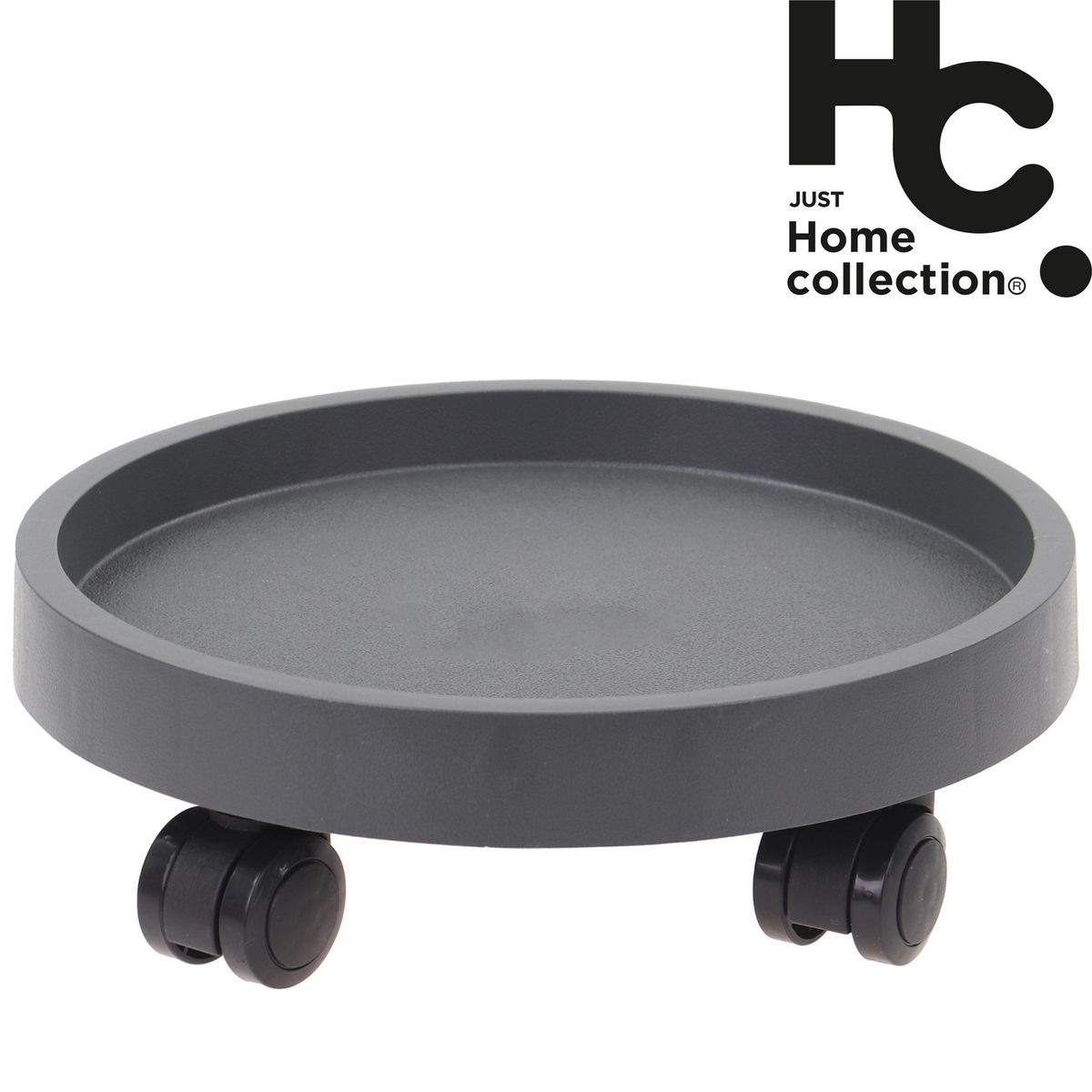 JUST HOME COLLECTION - Portamacetero con ruedas 28cm, color gris
