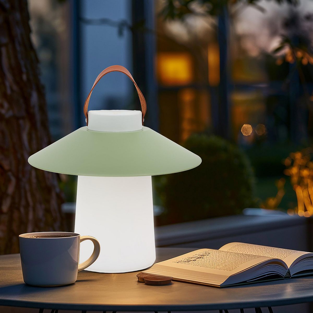 JUST HOME COLLECTION - Lámpara Mesa Camp Verde 25x23 cm