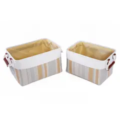 JUST HOME COLLECTION - Set de 2 canastos tela raya B