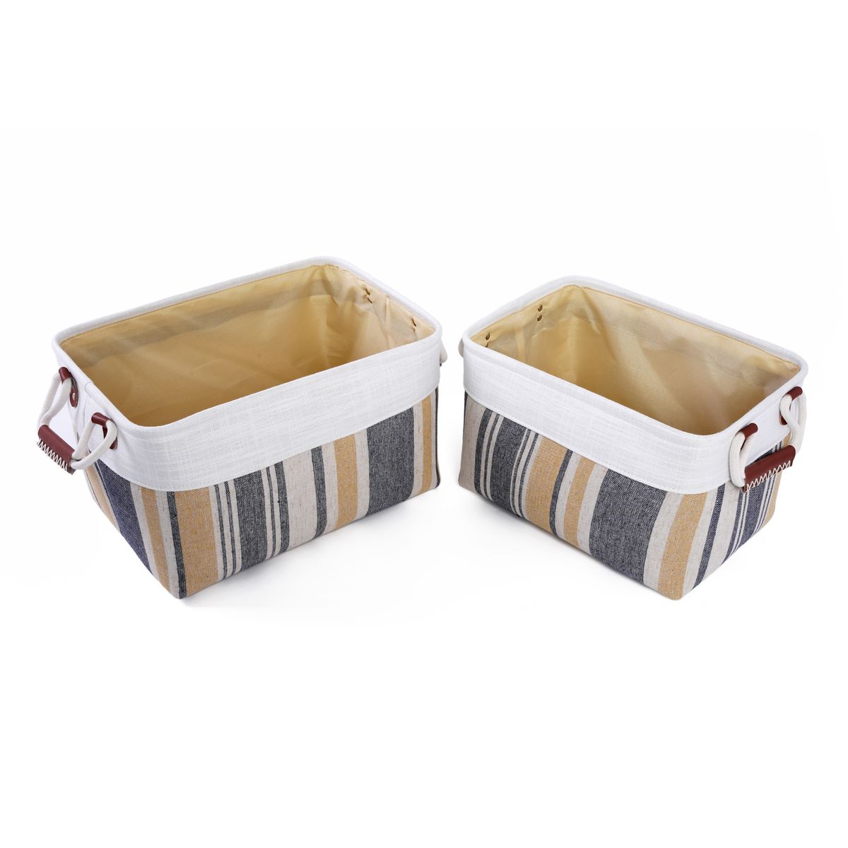 JUST HOME COLLECTION - Set de 2 canastos tela raya B