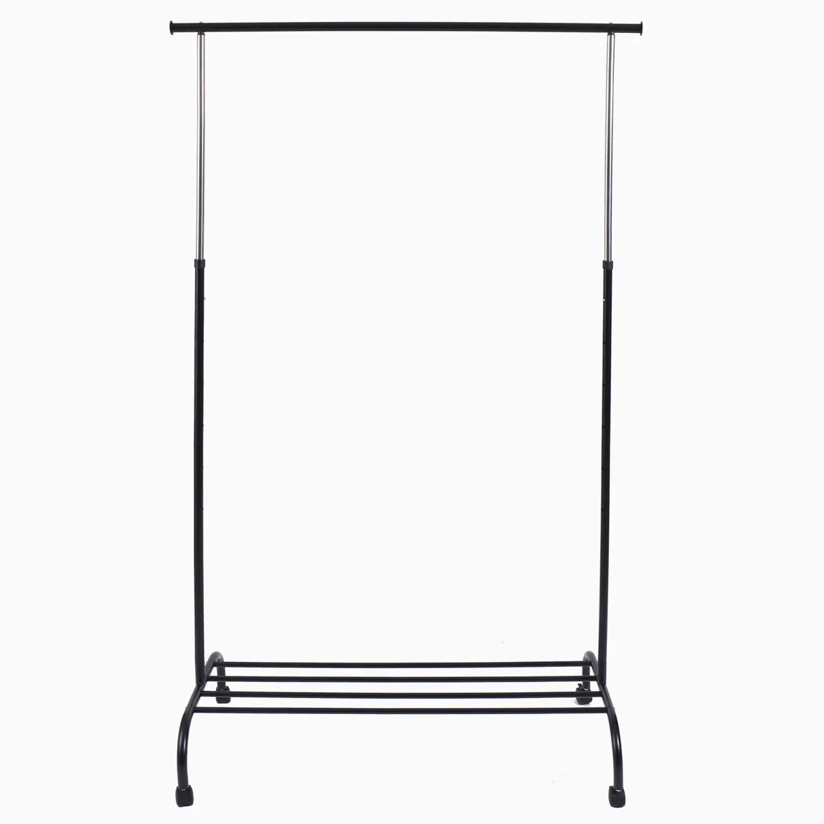 JUST HOME COLLECTION - Perchero Extendible con Ruedas Metal Negro