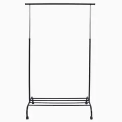 JUST HOME COLLECTION - Perchero Entendible con Ruedas Metal Negro