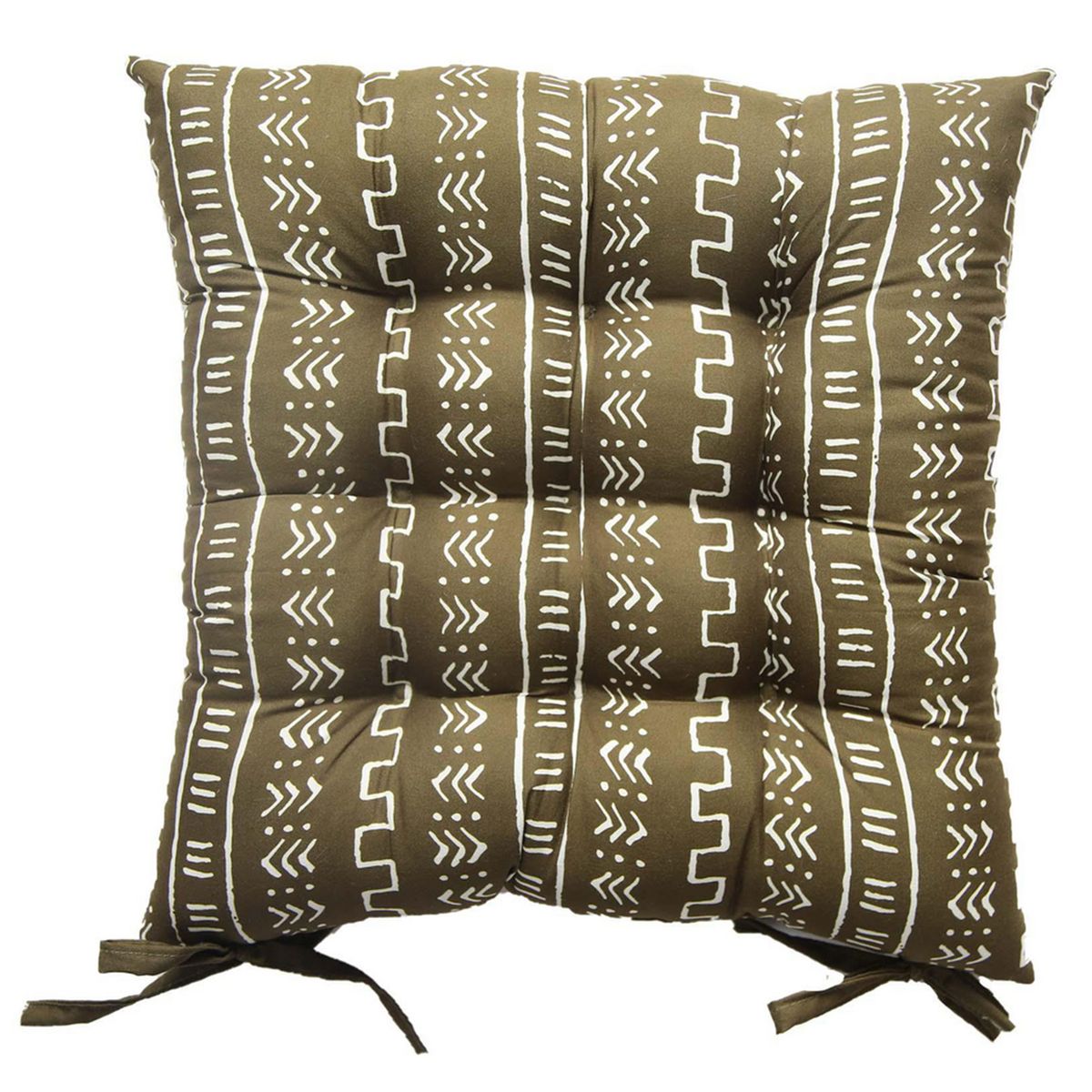 JUST HOME COLLECTION - Cojín Silla con Amarras 40x40cm Verde Musgo Diseño