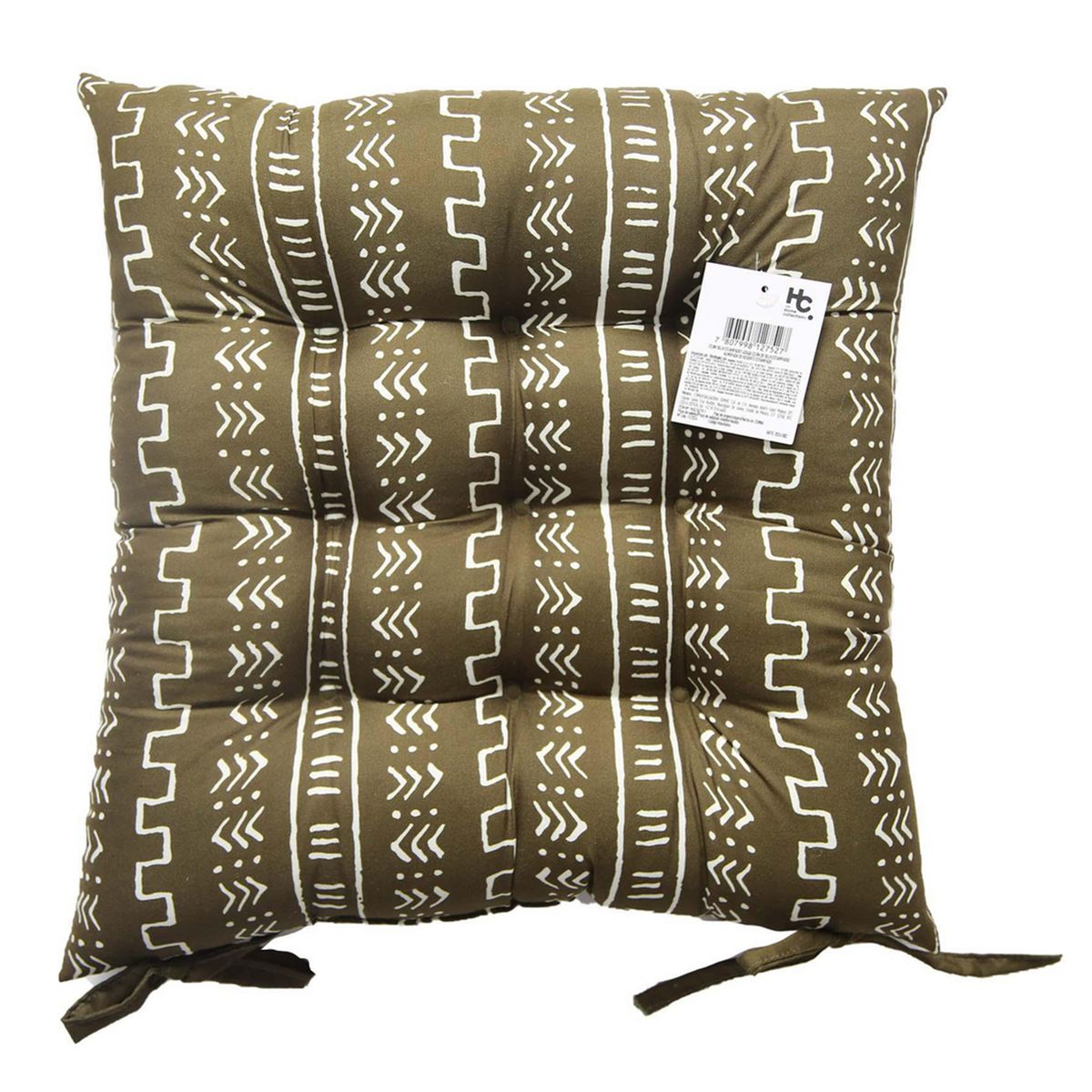 JUST HOME COLLECTION - Cojín Silla con Amarras 40x40cm Verde Musgo Diseño