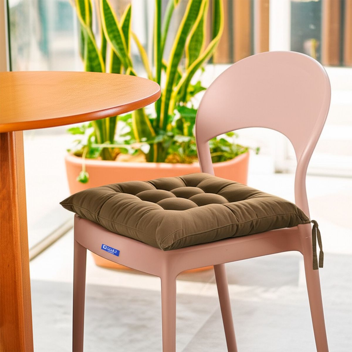 JUST HOME COLLECTION - Cojín Silla con Amarras 40x40cm Cafe