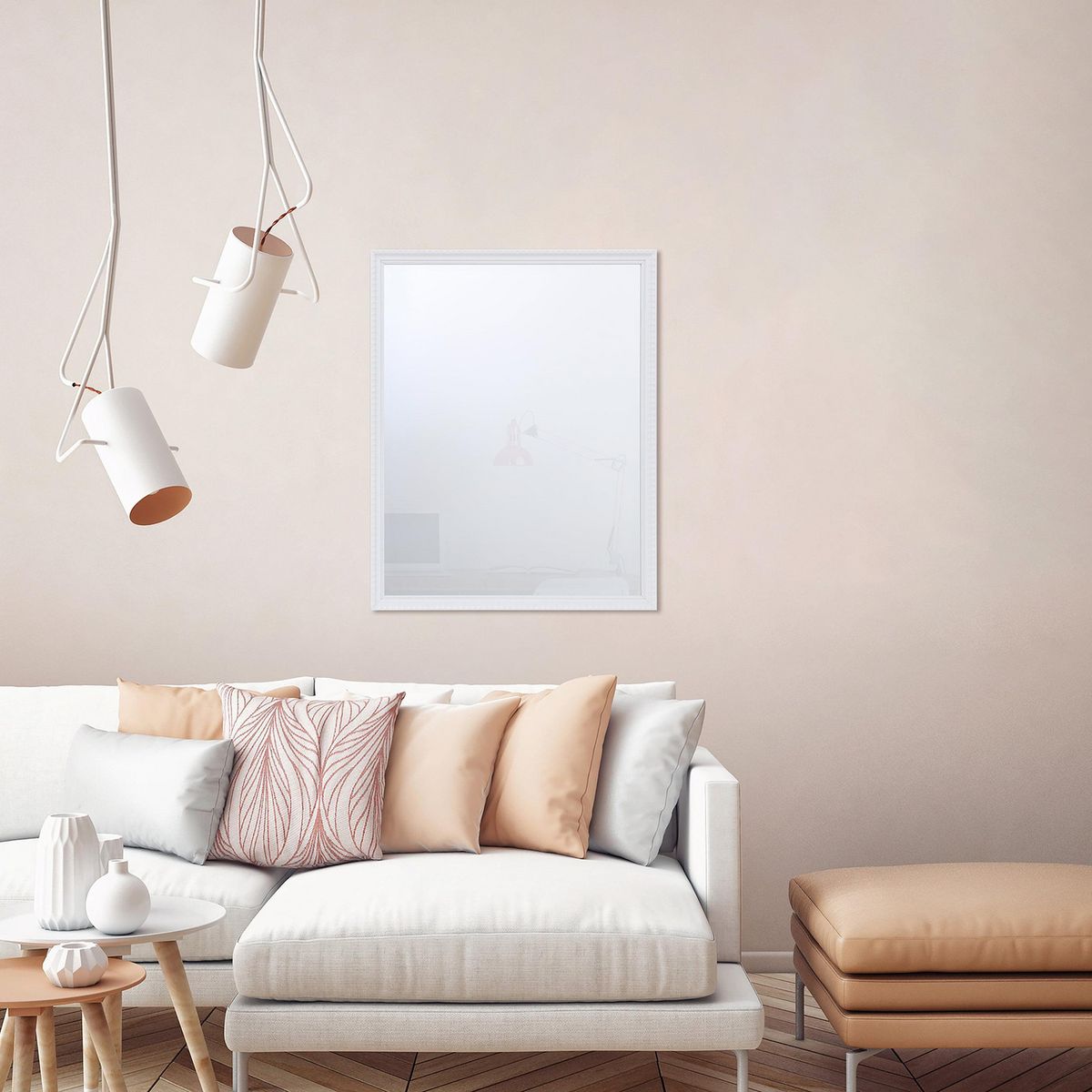 JUST HOME COLLECTION - Espejo Decorativo Forma Cuadrada 60.2x75.5 cm Blanco Deco