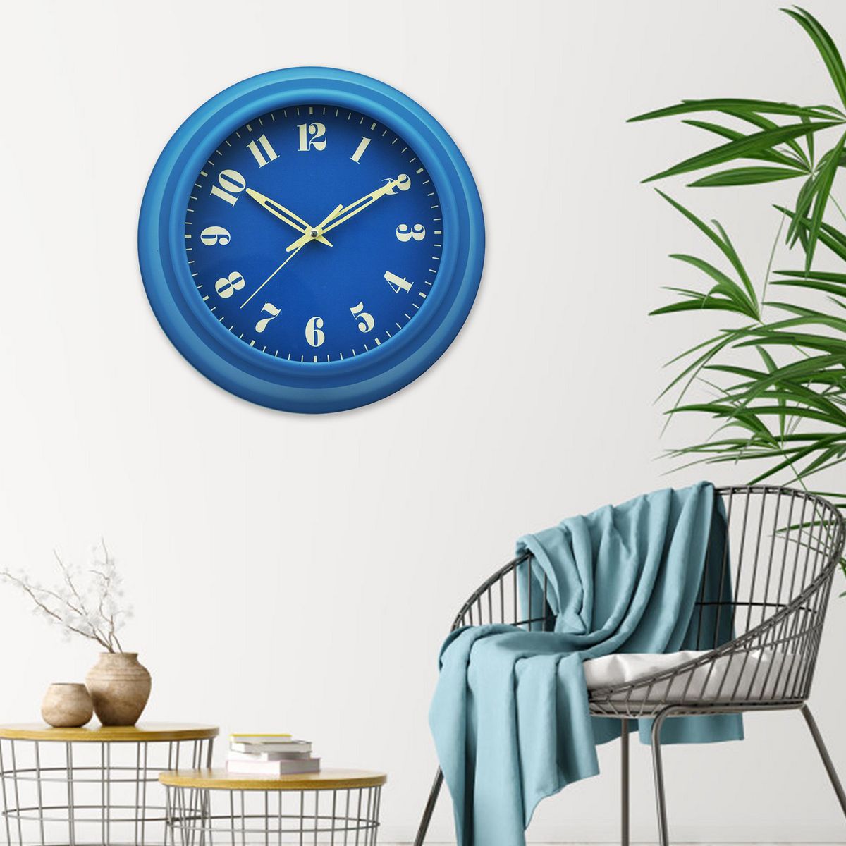 JUST HOME COLLECTION - Reloj Muro Vara 25 cm Azul