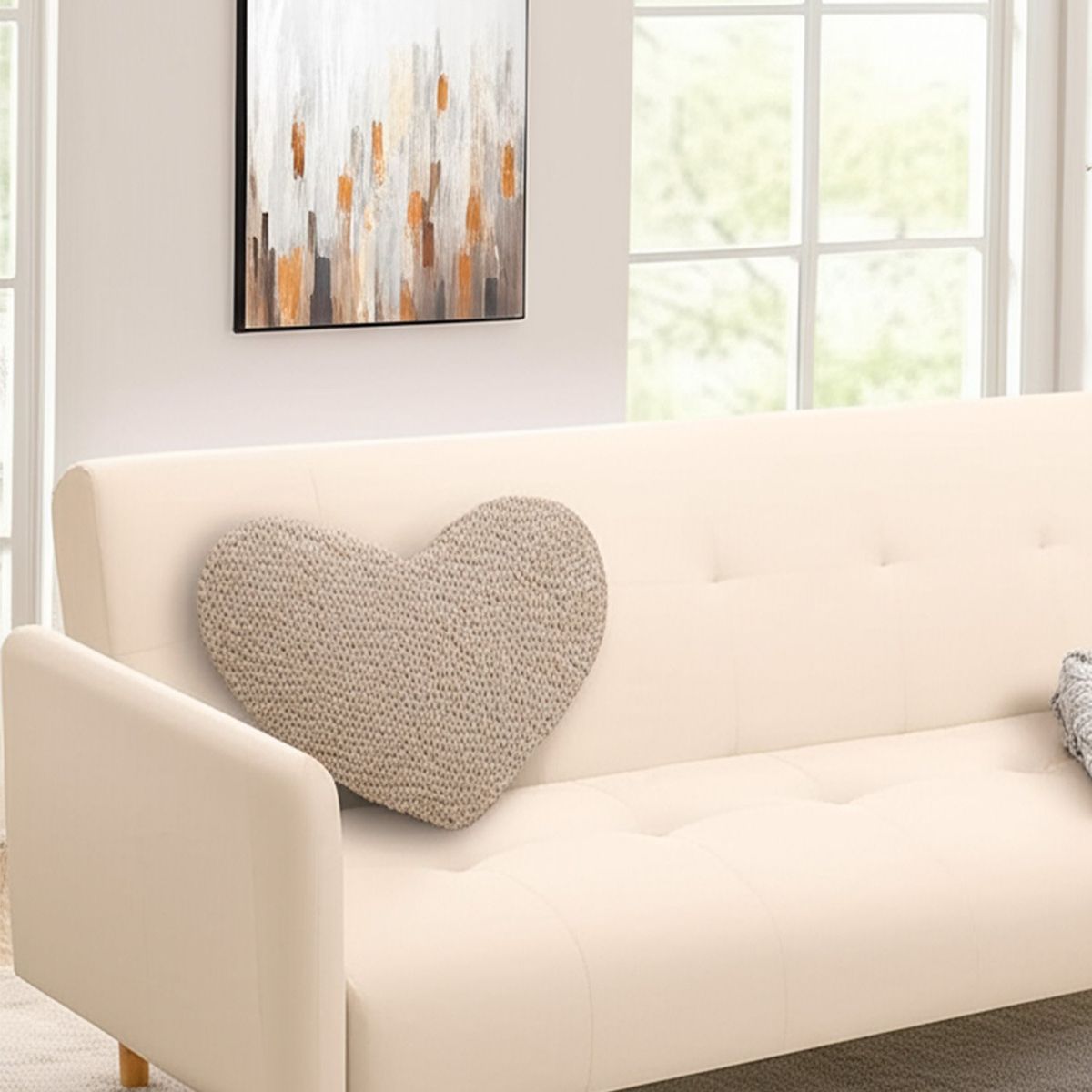 JUST HOME COLLECTION - Cojín Corazón Beige 36x30 cm