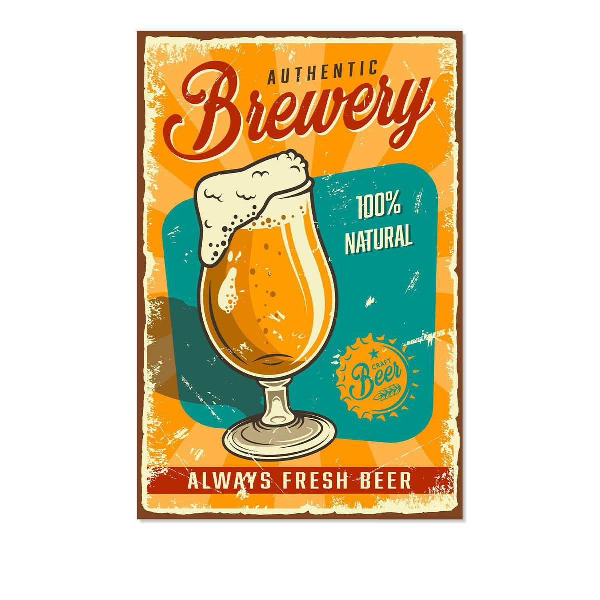 JUST HOME COLLECTION - Lamina Cerveza 20x30 cm