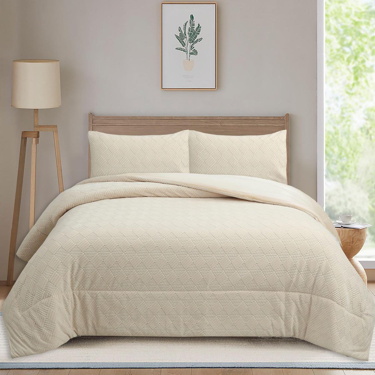 JUST HOME COLLECTION - Plumón 2 plazas Jacquard Beige 