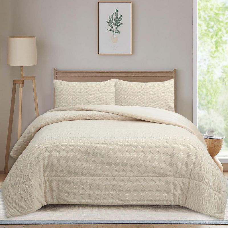 JUST HOME COLLECTION - Plumón 2 plazas Jacquard Beige