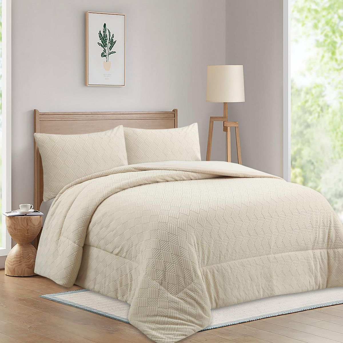 JUST HOME COLLECTION - Plumón 2 plazas Jacquard Beige 