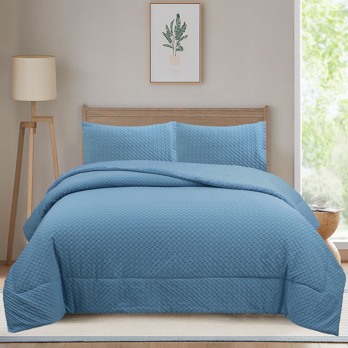 JUST HOME COLLECTION - Quilt 2 plazas Liso Turquesa 