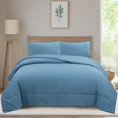 JUST HOME COLLECTION - Quilt 2 plazas Liso Turquesa