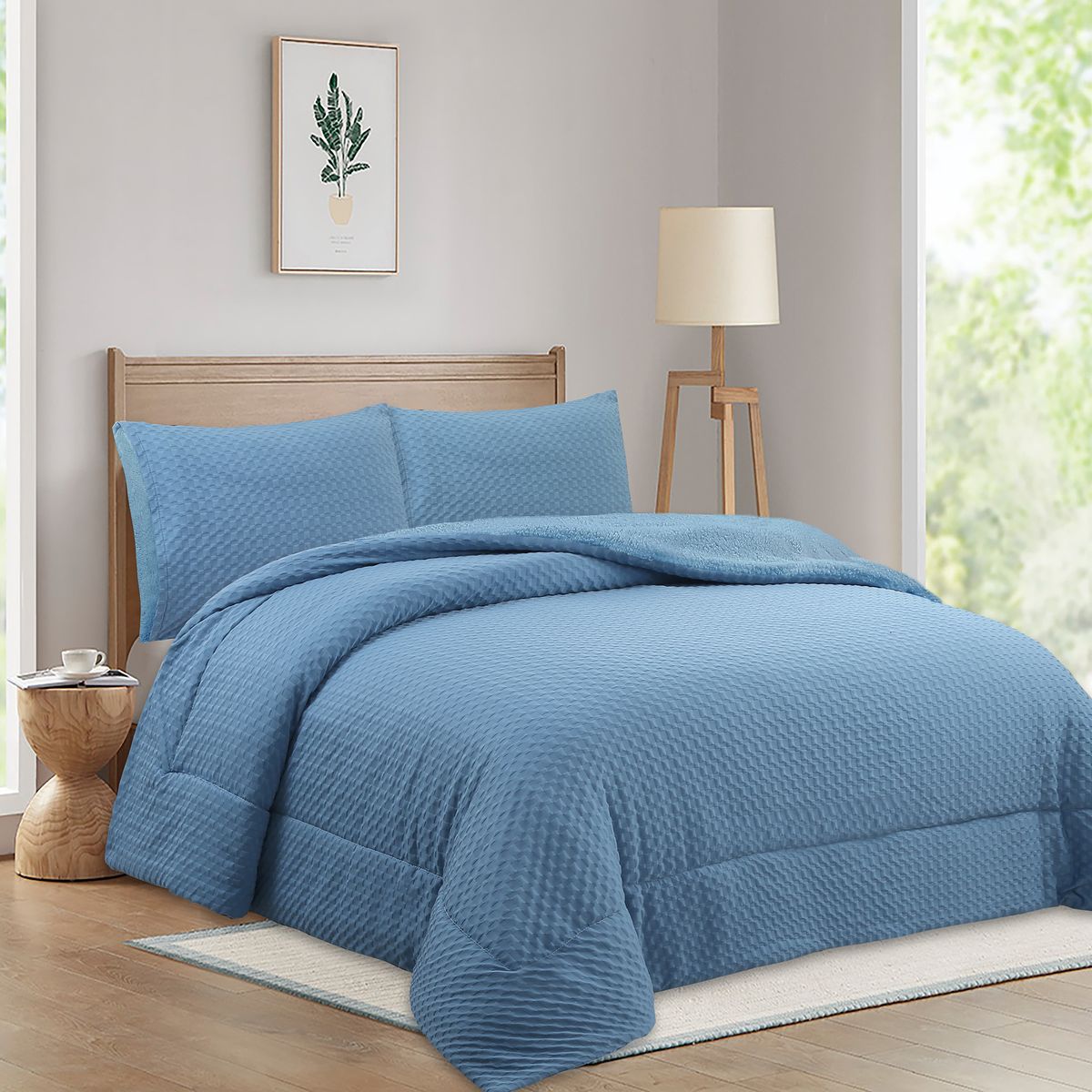 JUST HOME COLLECTION - Quilt 2 plazas Liso Turquesa 