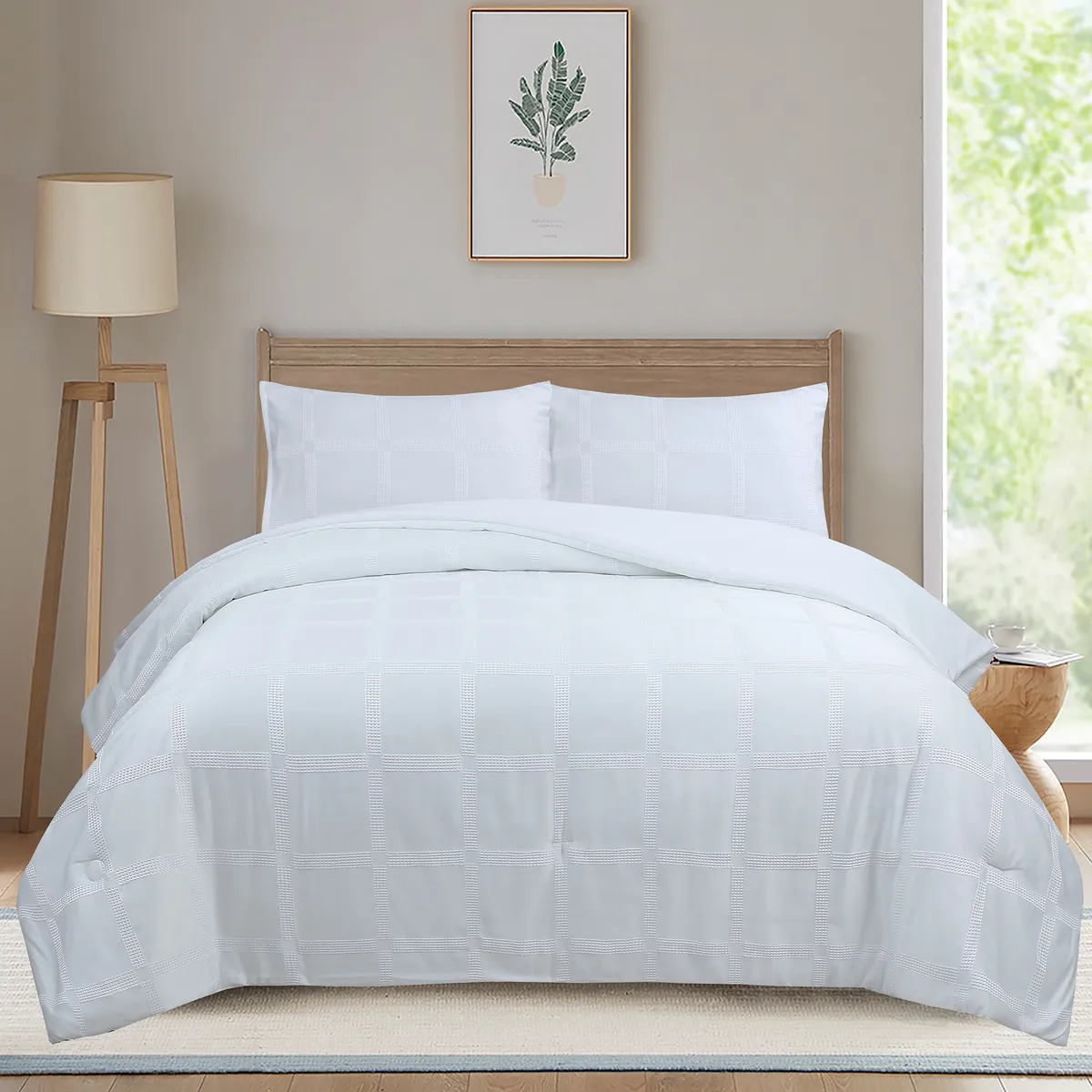 JUST HOME COLLECTION - Plumón 2 plazas Liso Blanco 