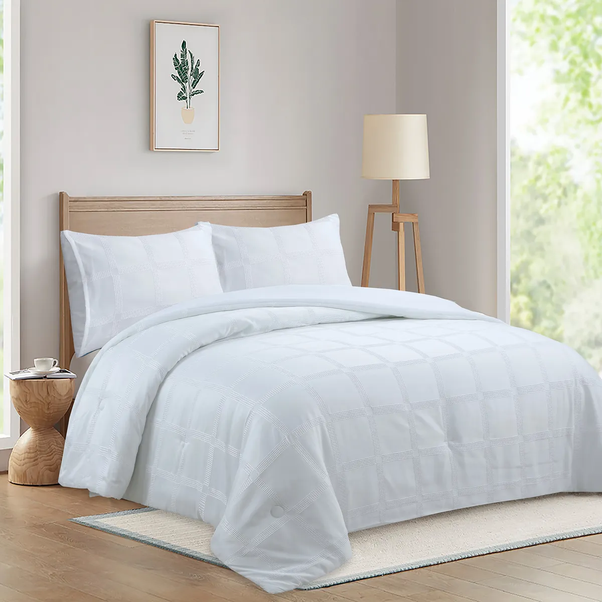 JUST HOME COLLECTION - Plumón 2 plazas Liso Blanco 