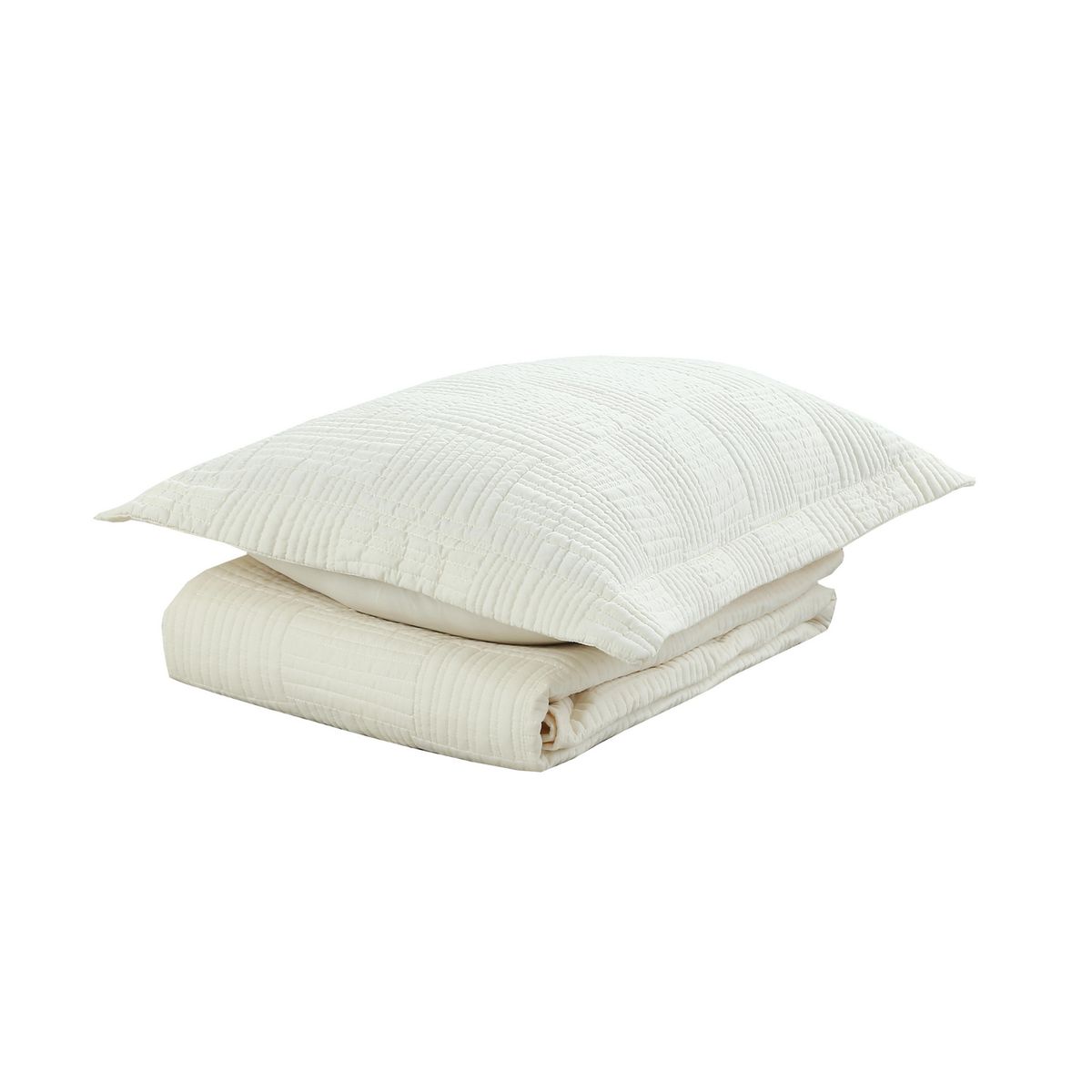 JUST HOME COLLECTION - Quilt 1.5 plazas Waves Blanco 