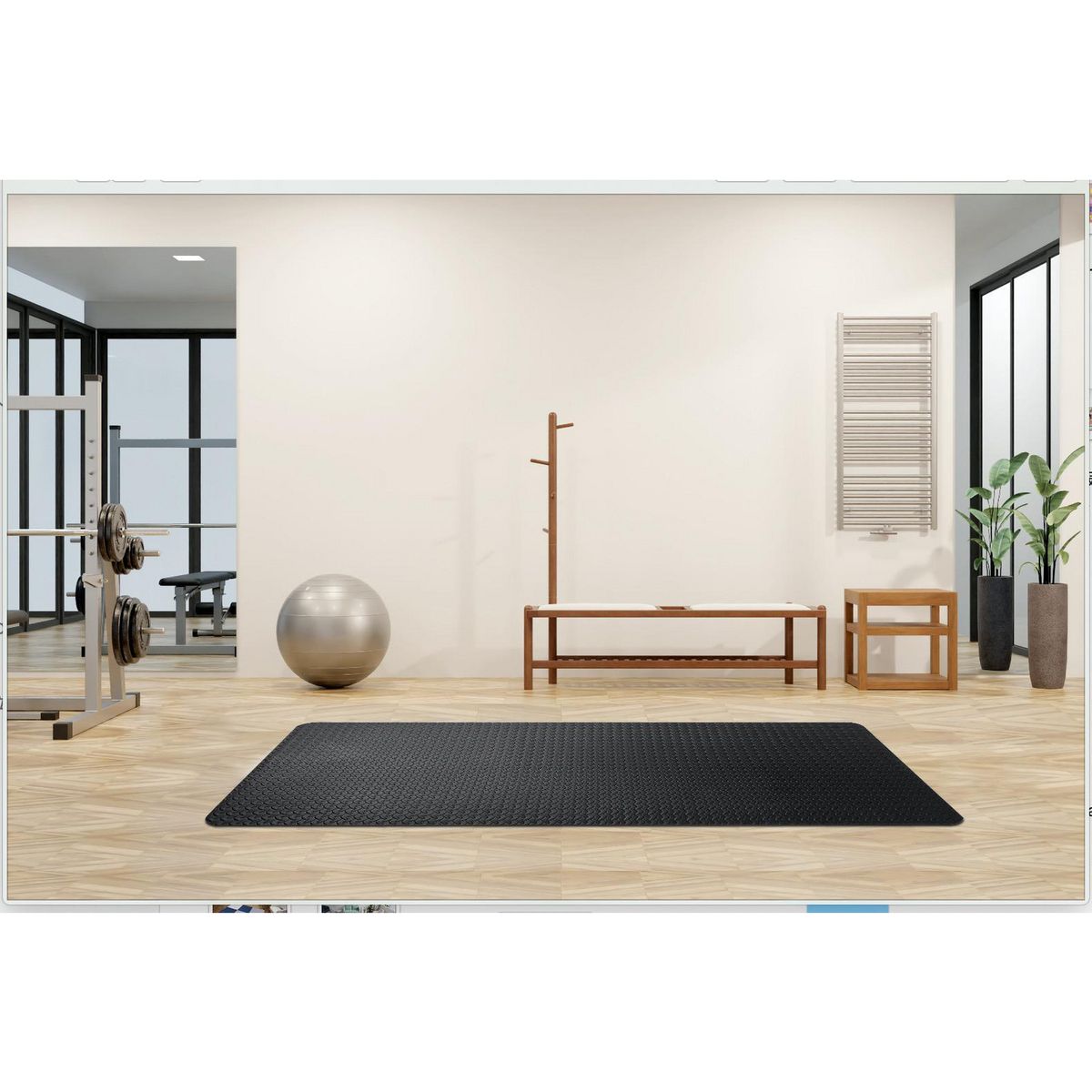 JUST HOME COLLECTION - Alfombra Fatig 91x198 cm Polipropileno Negro