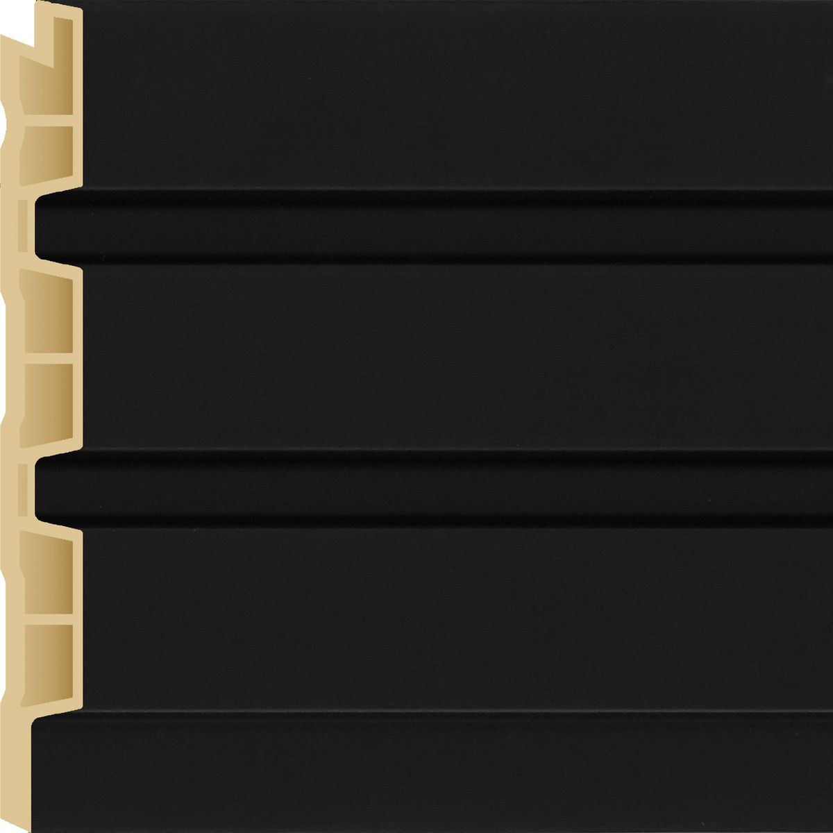 HOLZTEK - Wall Panel Wpc 12x240 cm Negro 0.28 m2