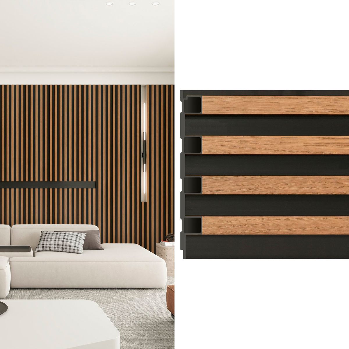 HOLZTEK - Wall Panel Wpc 16x240 cm Café; Negro 0.39 m2
