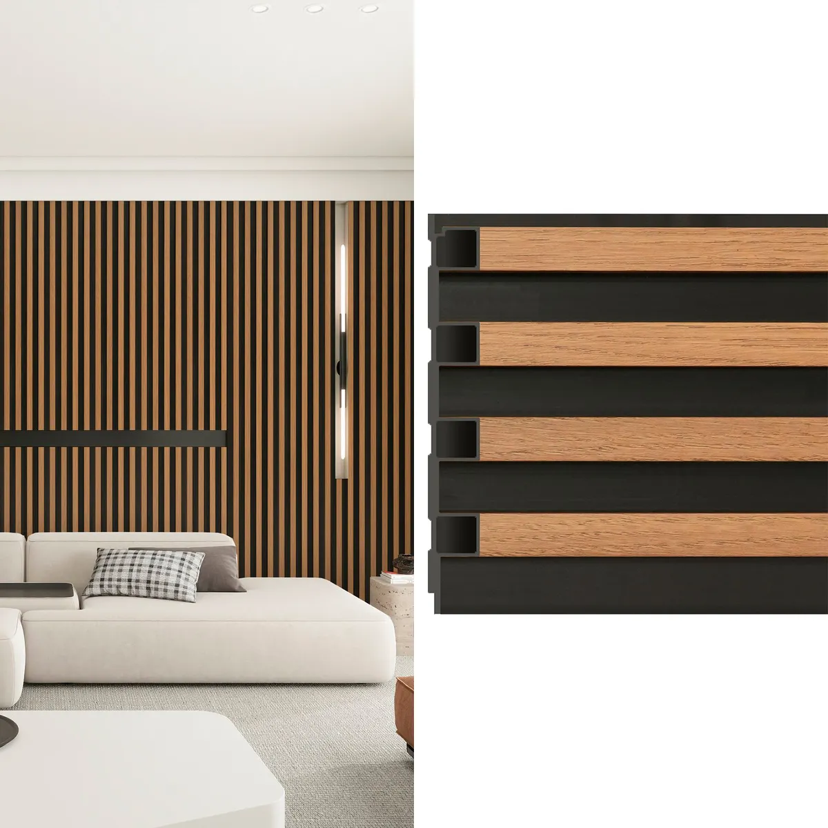 HOLZTEK - Wall Panel Wpc 16x240 cm Café; Negro 0.39 m2