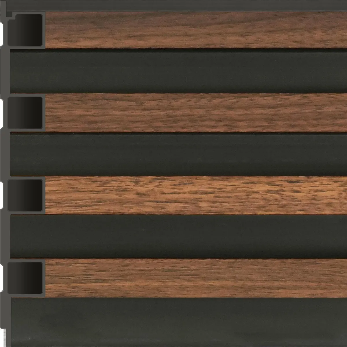 HOLZTEK - Wall Panel Wpc 16x240 cm Café Oscuro; Negro 0.39 m2