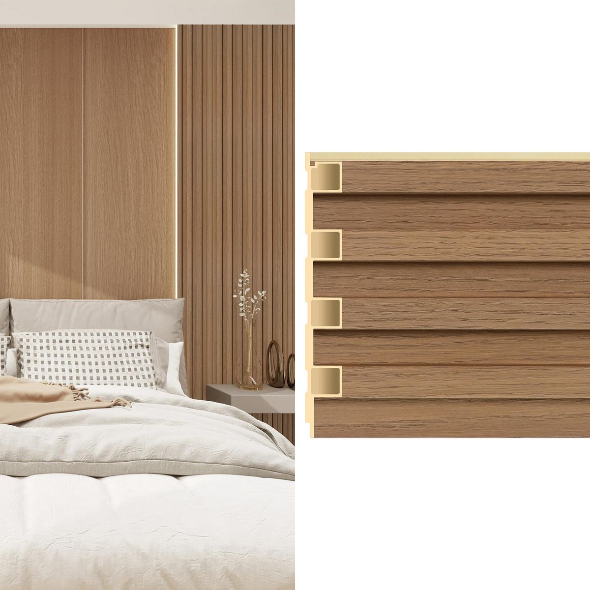 HOLZTEK - Wall Panel Wpc 16x240 cm Café Claro 0.39 m2