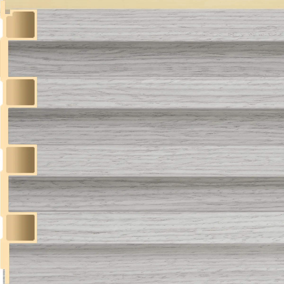HOLZTEK - Wall Panel Wpc 16x240 cm Gris Claro 0.39 m2