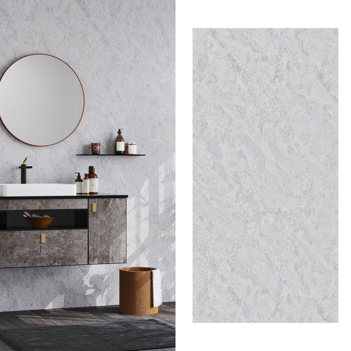 HOLZTEK - Wall Panel Matera 120x240 cm Gris 2.88 m2