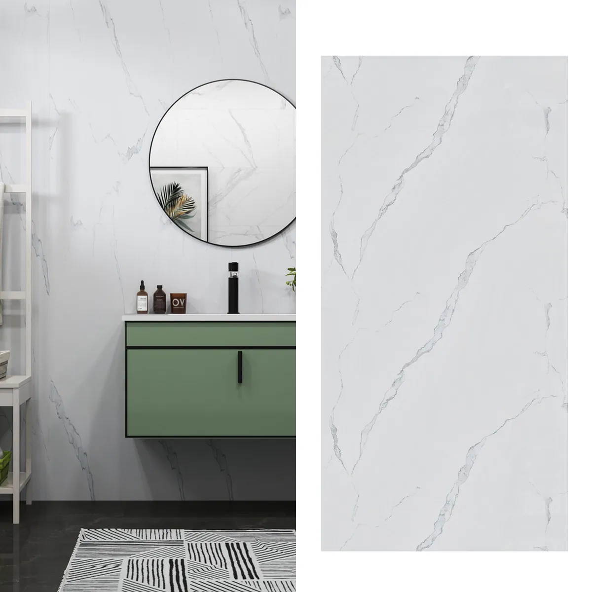 HOLZTEK - Wall Panel Calacata 120x240 cm Blanco Marmol 2.88 m2