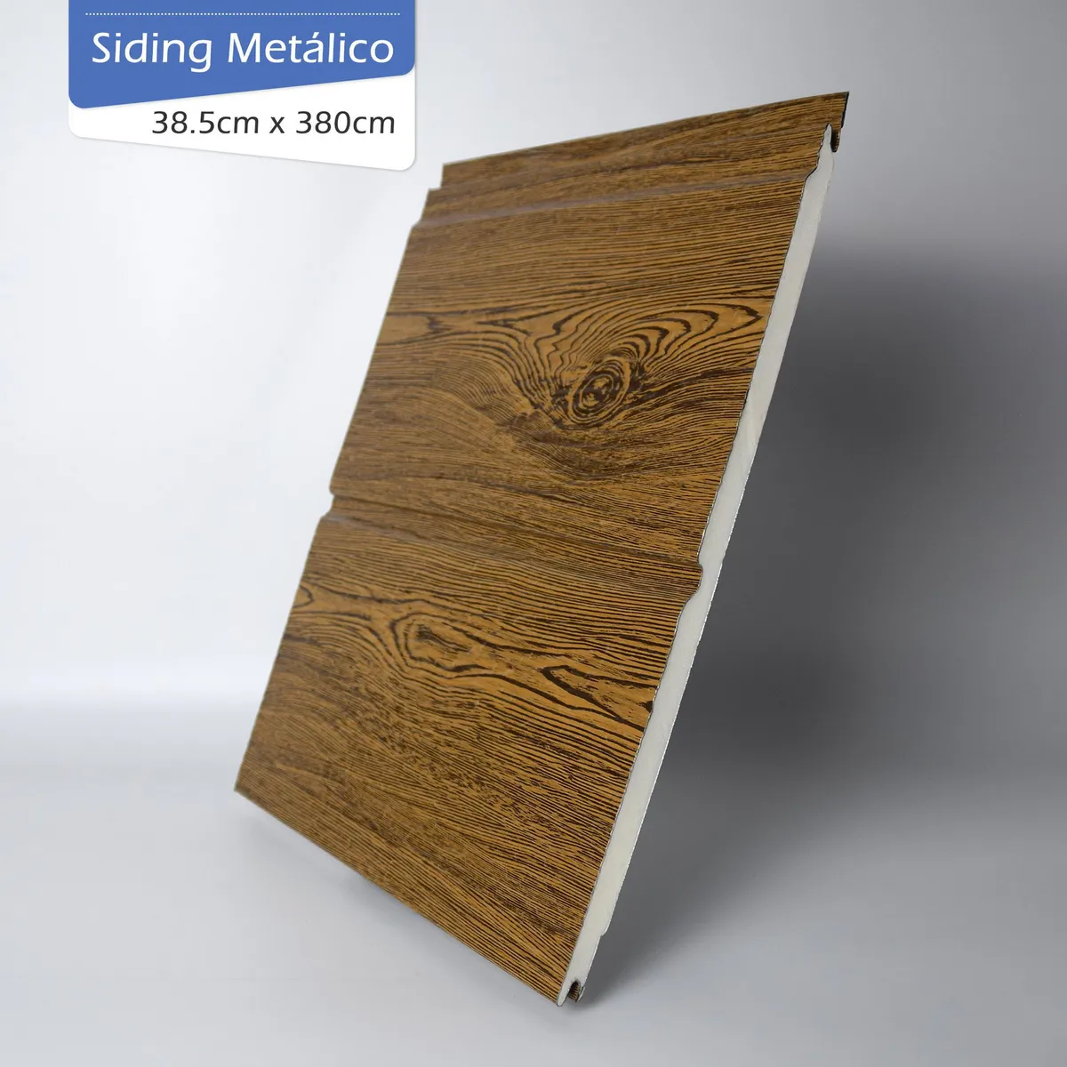 HOLZTEK - Siding Metalico 1,6 cm 0,385x3,8 Metros Cedro