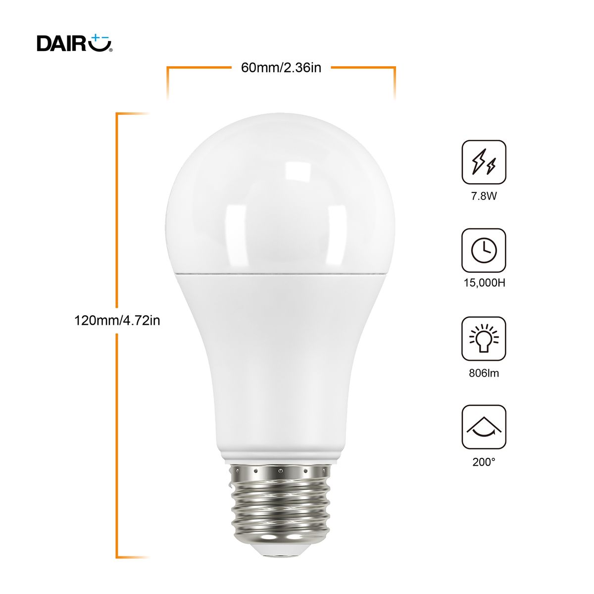 Ampolleta Led Con Sensor 7.8 W E27 806 lm Luz Fría, marca DAIRU - Foto Principal