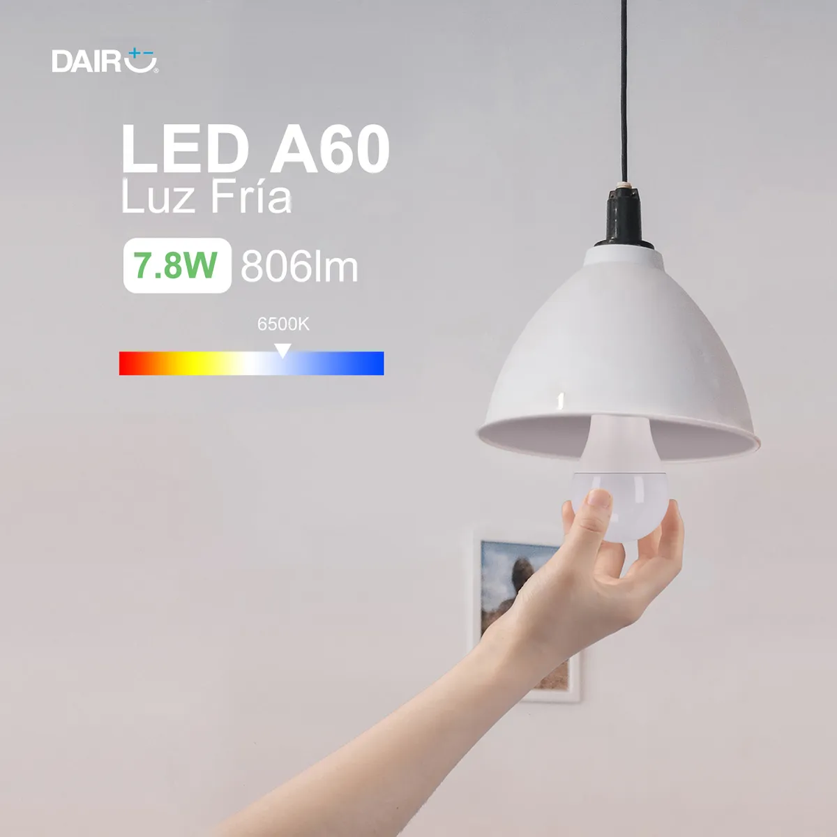 Ampolleta Led Con Sensor 7.8 W E27 806 lm Luz Fría, marca DAIRU - Foto 2