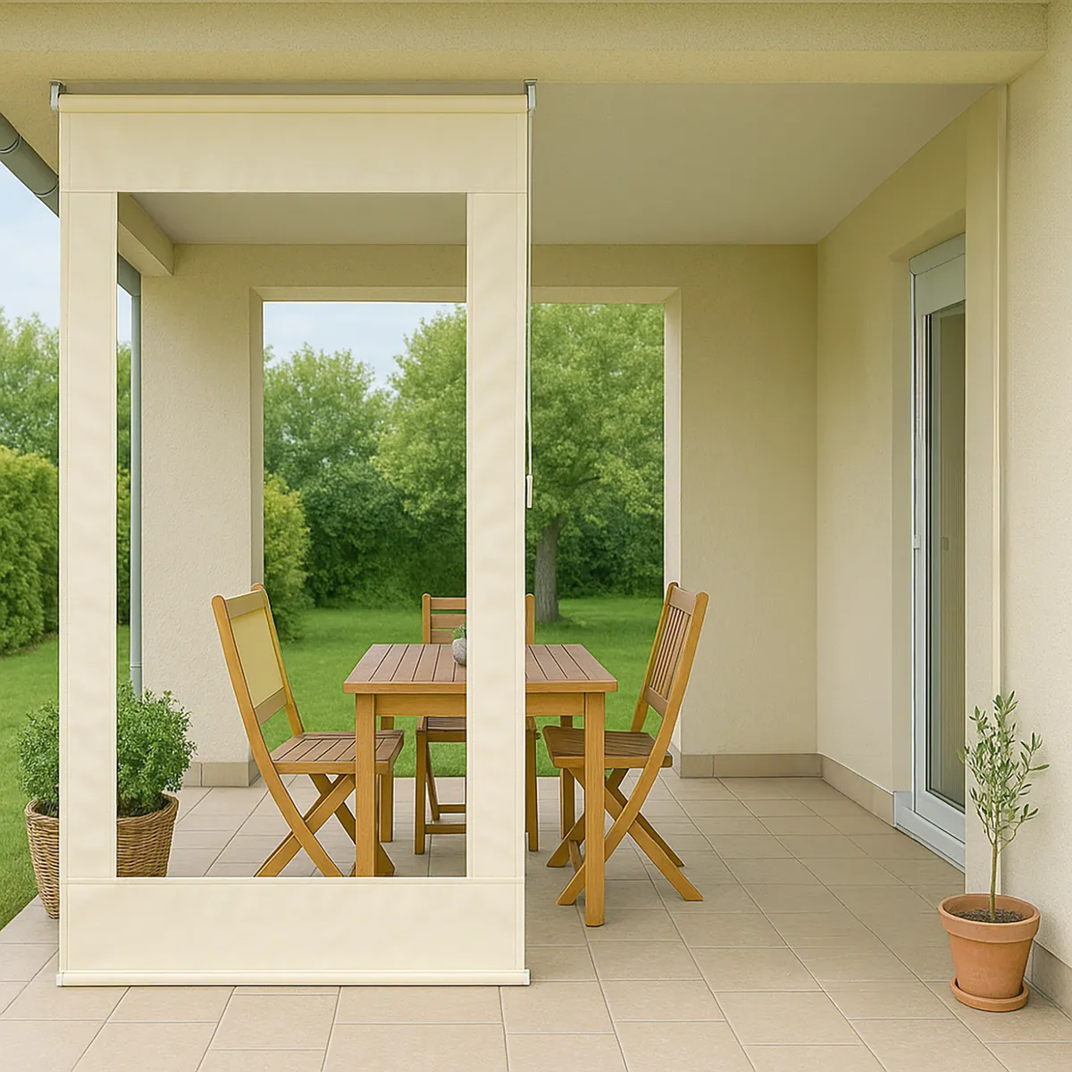 JUST HOME COLLECTION - Cierre terraza pvc blanco 1,5x2,5 m