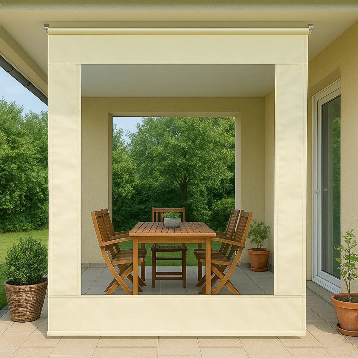 JUST HOME COLLECTION - Cierre terraza pvc blanco 2x2,5 m