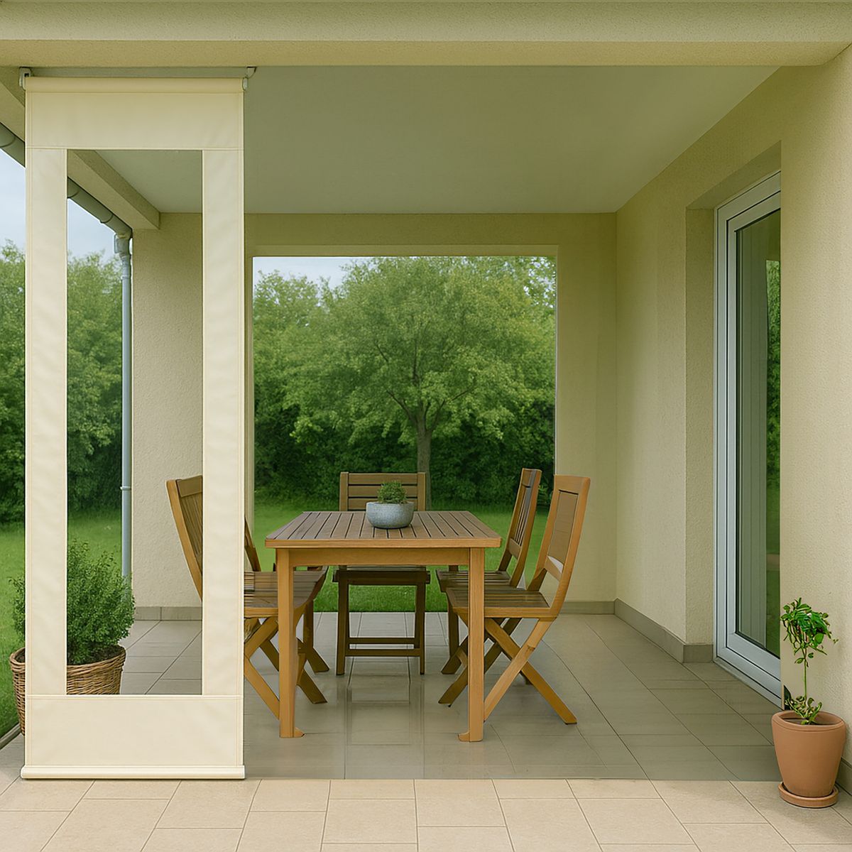 JUST HOME COLLECTION - Cierre terraza pvc blanco 1x2,5 m