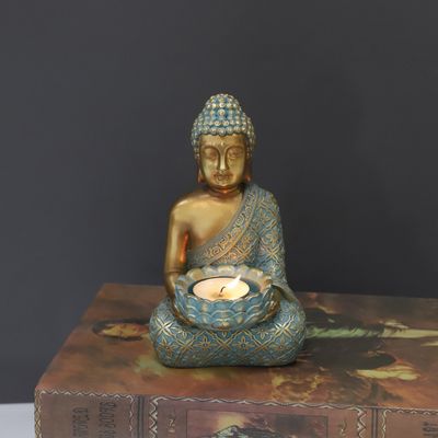 Imagen 2 del producto Buda con portavela Multicolor 16.5x10 cm