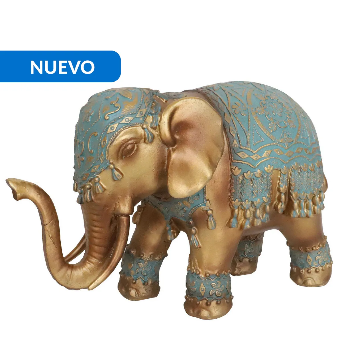 JUST HOME COLLECTION - Figura de Elefante 14 cm Negro/Dorado